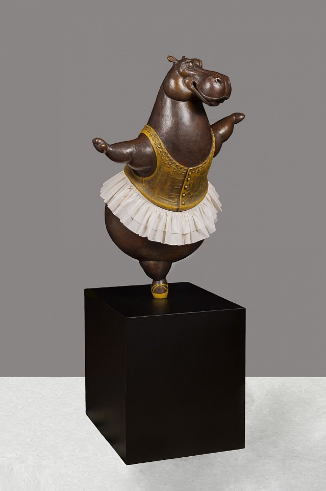 Bjorn Skaarup, Hippo Ballerina, Pirouette, Ed. of 9, 2025
bronze with fabric skirt, 59 1/2 x 25 x 25 in. (151.1 x 63.5 x 63.5 cm)
BS250302