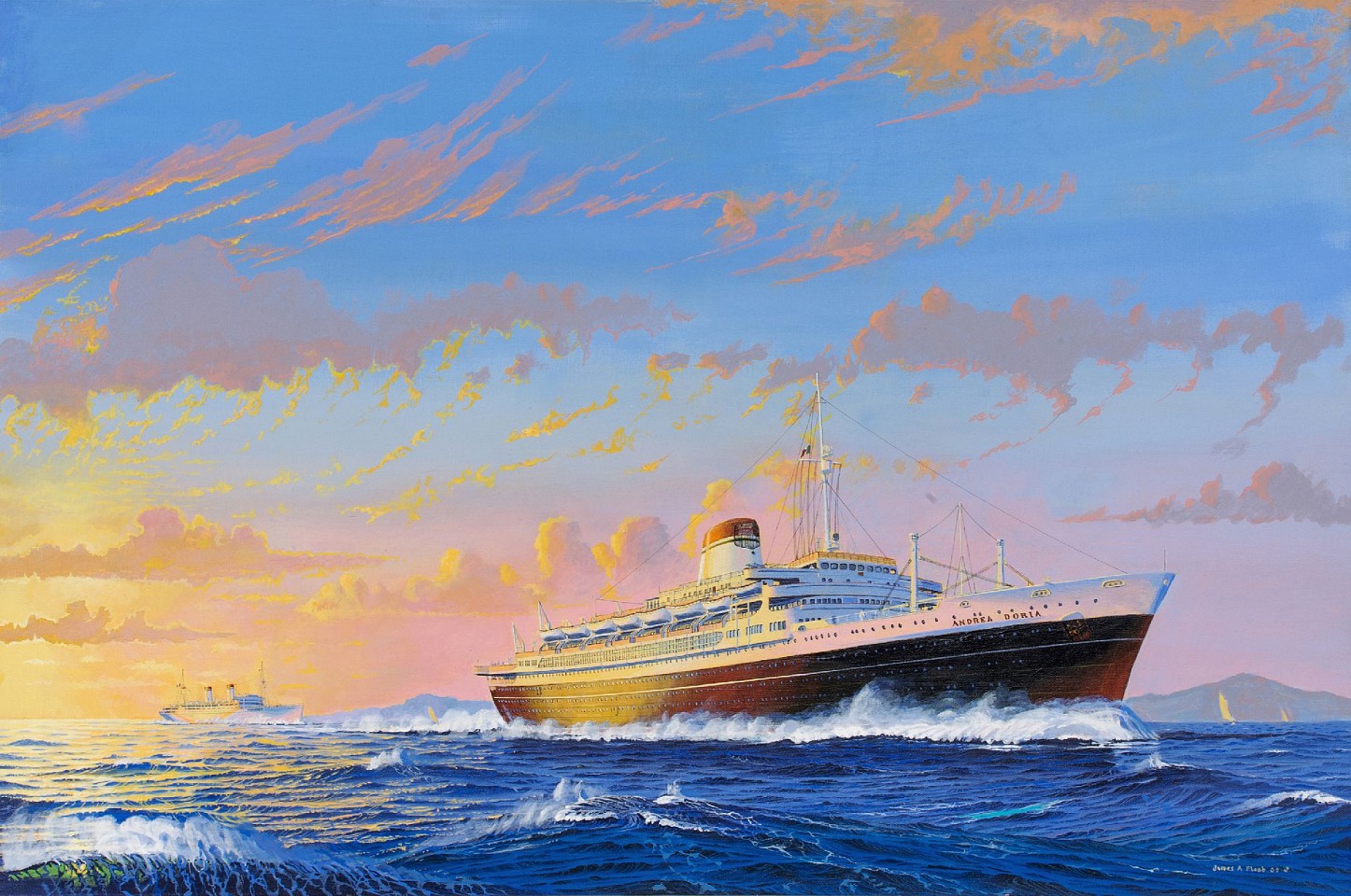 James A. Flood, SS Andrea Doria, 1955, 2006
acrylic on canvas, 24 x 36 in. (61 x 91.4 cm)
JF260203