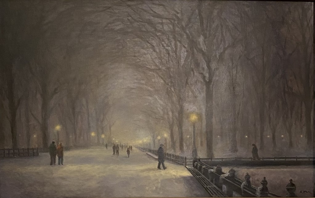 Marla Korr, Snowy Night, Central Park, 2026
oil on canvas, 24 x 38 in. (61 x 96.5 cm)
MK260201