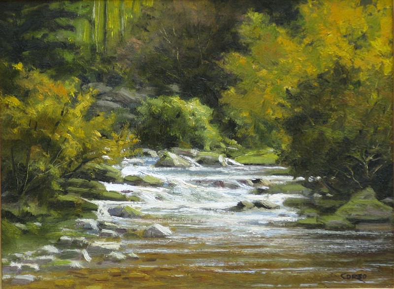 Frank Corso, Moving Water, 2012
oil on board, 12 x 16 in. (30.5 x 40.6 cm)
FC120601