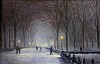 snowy night central park unframed