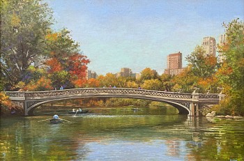 Marla Korr -&nbsp;Marla Korr Rowing Under Bow Bridge (Central Park)