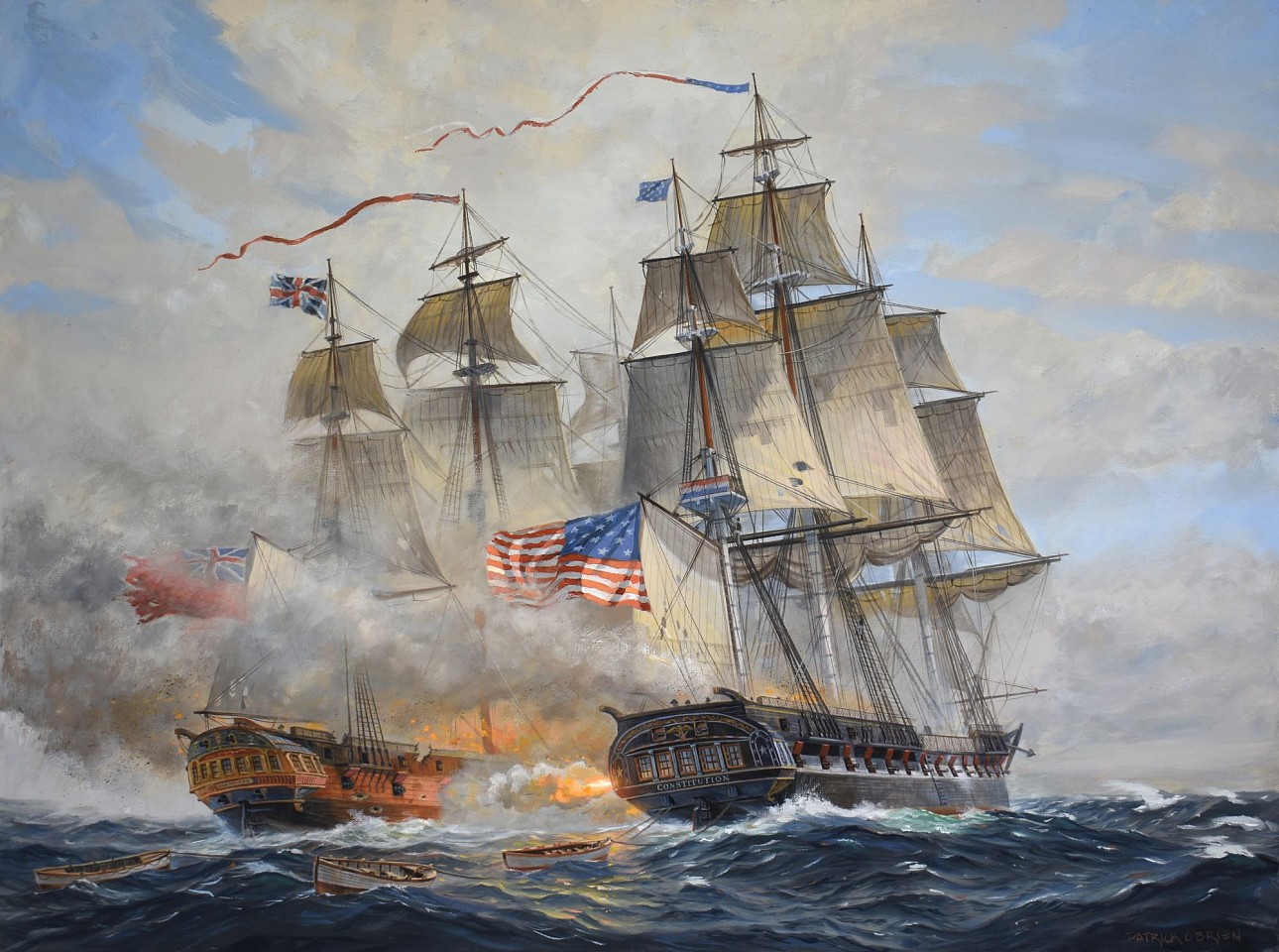 Patrick O'Brien, In Defense of Liberty: USS Constitution vs HMS Guerriere, 2026
oil on canvas, 30 x 40 in. (76.2 x 101.6 cm)
POB260401_ASMA